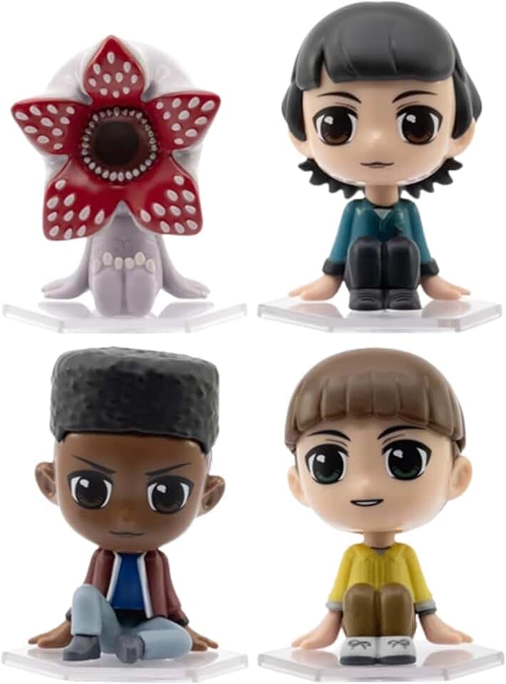 YuMe Stranger Things Blind Bag/Box Figurines, Bobbleheads & Squishme's - (Bobble Hero Blind Box - 4 Pack Set 2)