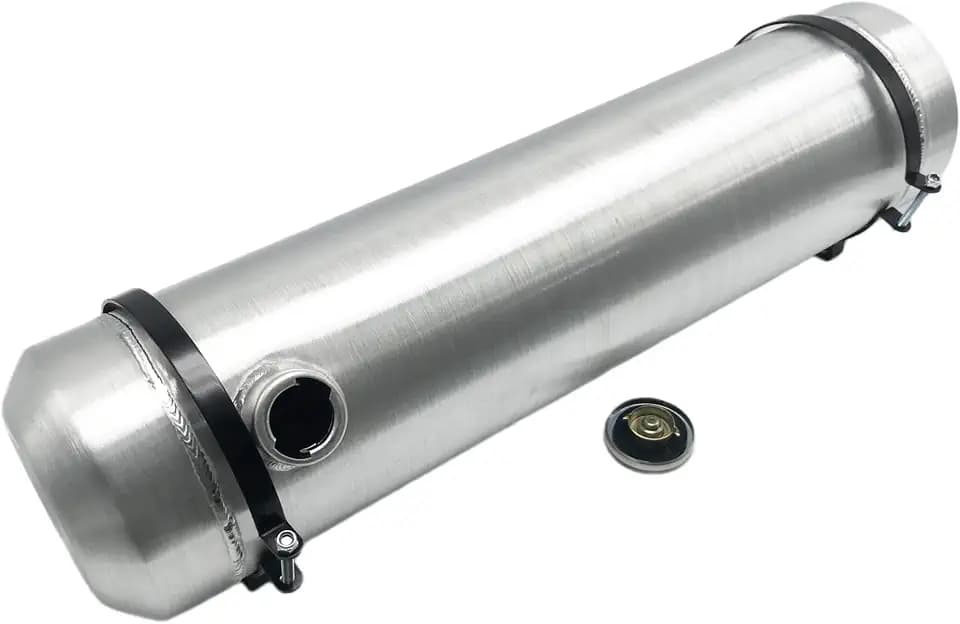 JSD 7 Gallons 8"x33" Aluminum Spun Round Gas Tank End Fill 1/4 NPT Outlet For Dune Buggy