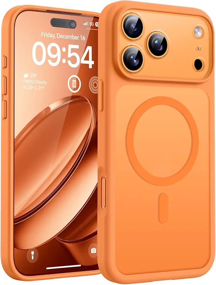 TOCOL for iPhone 17 Pro Case, Compatible with MagSafe, Orange