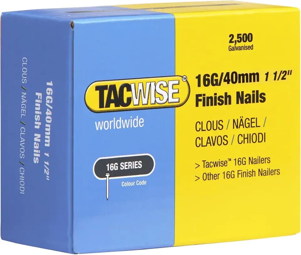 Tacwise 0319 Typ 16G / 40 mm Verzinkte Nägel, 2500 Stück