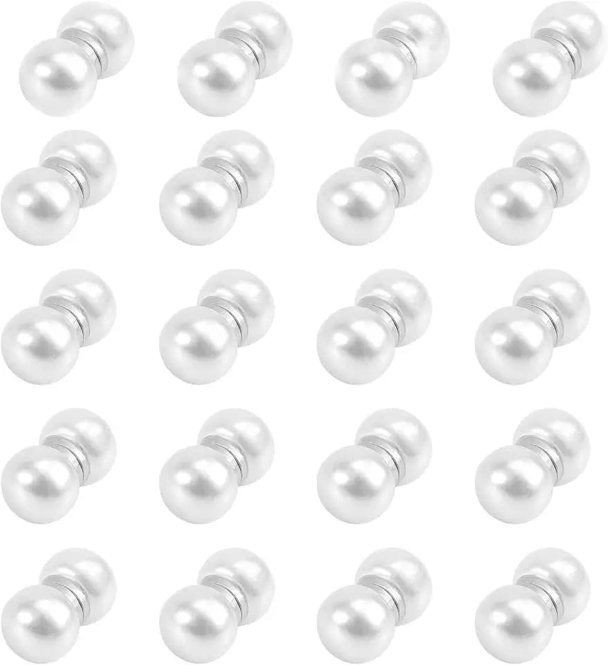 20 Pairs Magnetic Veil Weights - Double-Sided Pearl Bridal Accessories, Elegant Wedding Essentials for Bride (White)