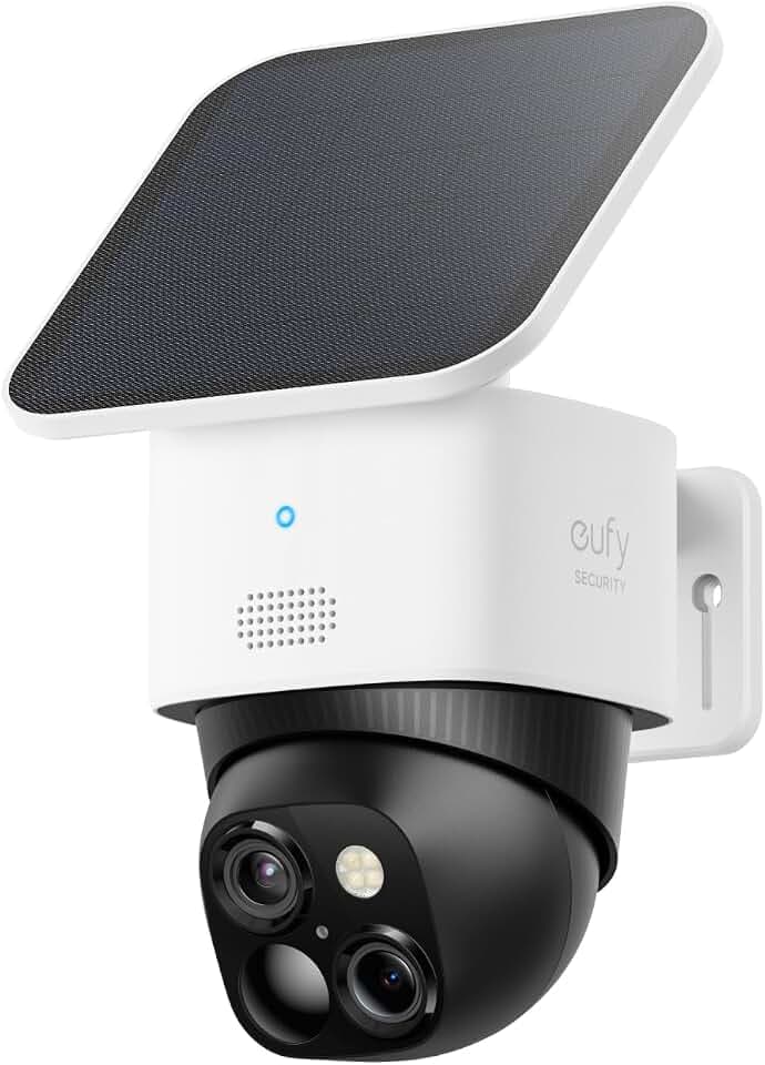 eufy SoloCam S340, Überwachungskamera Außen, ohne ABO, Solar, 2, 4GHz WLAN | 360°-Überwachung, HomeBase 3 kompatibel, Keine Toten Winkel
