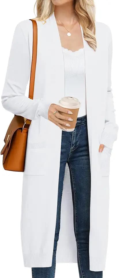 GRACE KARIN Women's 2026 Trendy Long Cardigans Sweater Lightweight Open Front Long Sleeve Maxi Duster Coats with Pockets