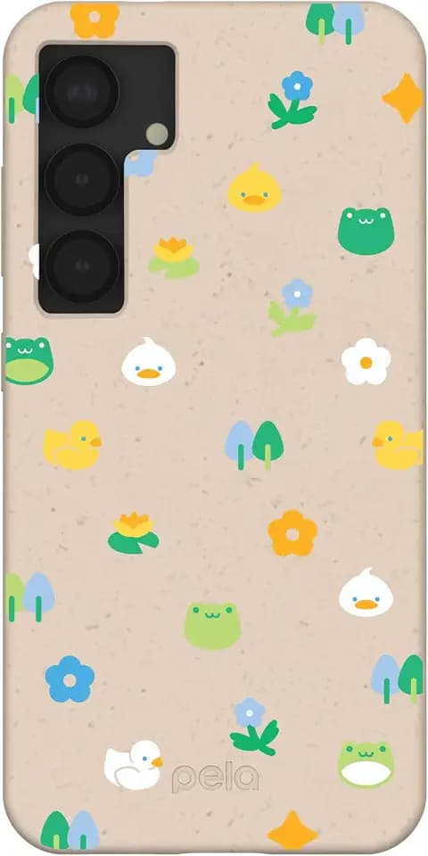 Pela | Phone Case Compatible with Samsung Galaxy S25 | Nature and Wildlife Collection | Supports Wireless Charging | Cute Eco Friendly | Seashell Merry Medley
