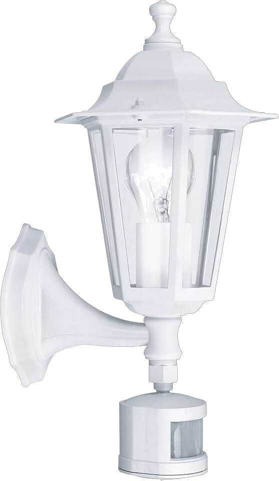 EGLO Außen-Wandlampe Laterna 5, Außenleuchte mit Bewegungsmelder, Weiß