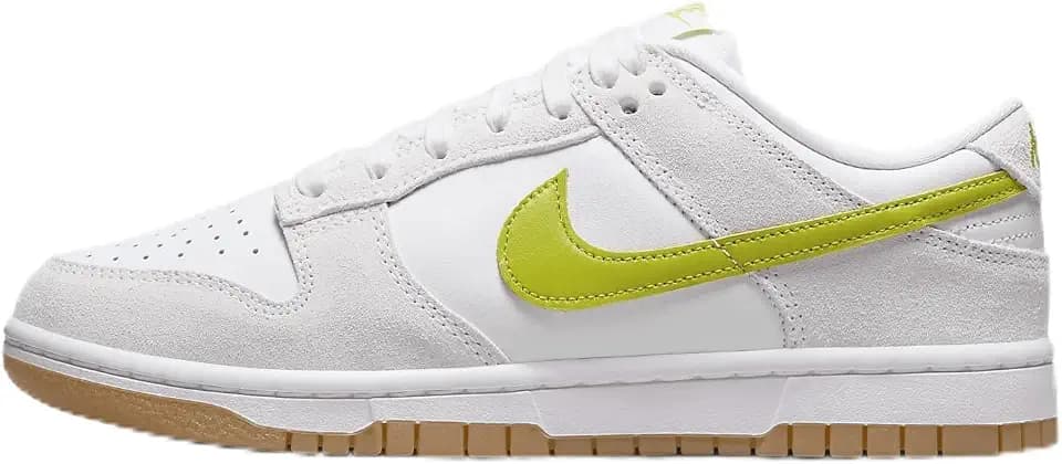 Nike Dunk Low Women's Shoes (HJ7335-133, White/Gum Yellow/Bright Cactus) Size 9.5
