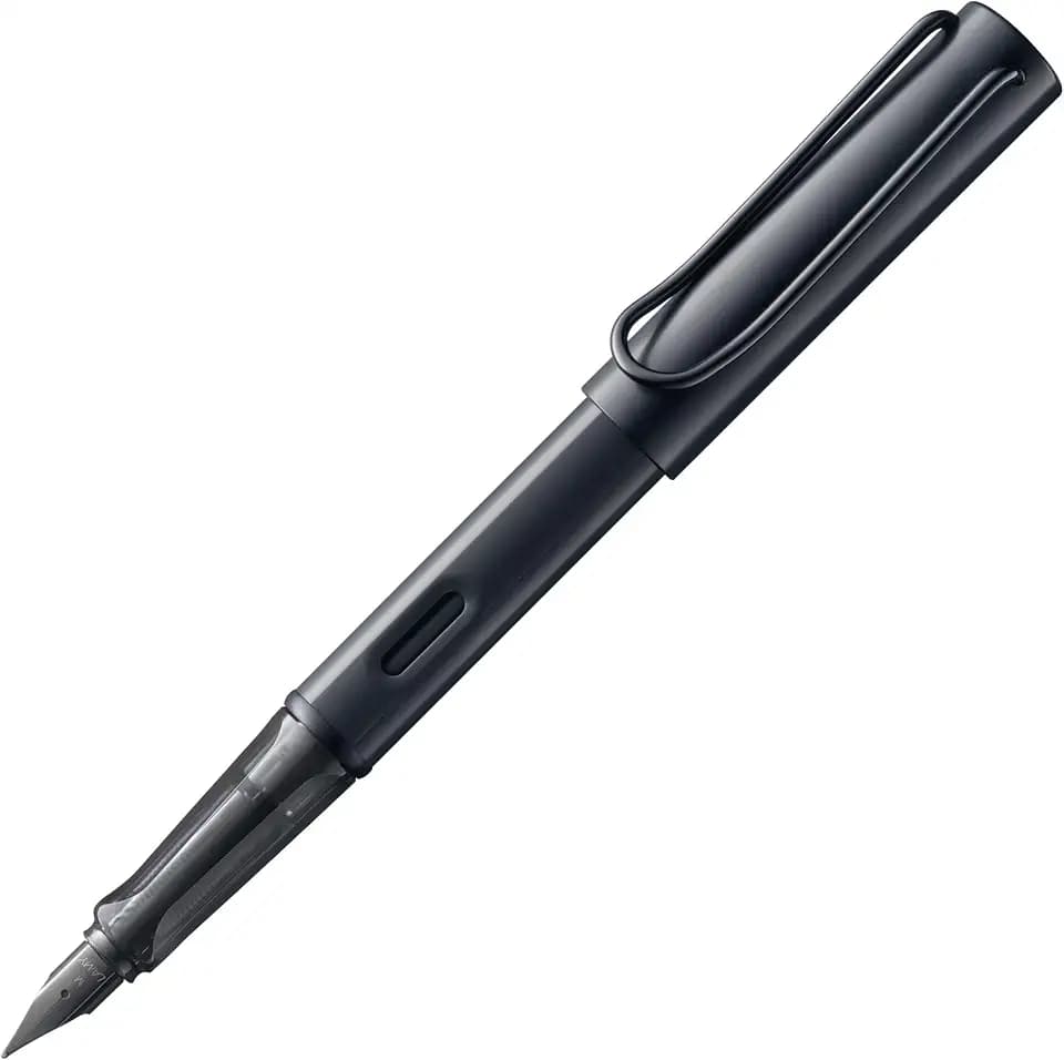 LAMY AL-star black - Fountain Pen with ergonomic grip & black steel nib in size EF - lightweight aluminum body - including LAMY T 10 blue cartridge - Right-Handed