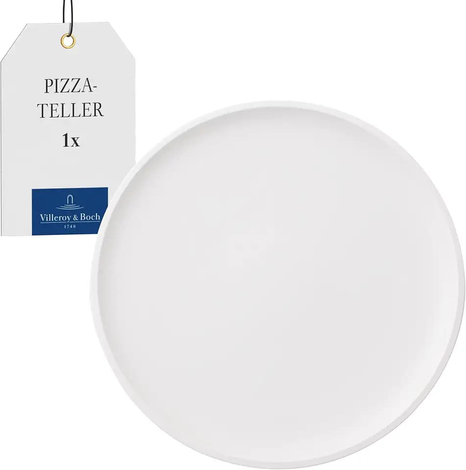 Villeroy & Boch - Artesano Pizzateller 32 cm Weiß, Spülmaschinenfest, Mikrowellensicher, Pizzateller Groß, Servierteller, Teller Weiß, Speiseteller, Essteller, Premium Porzellan