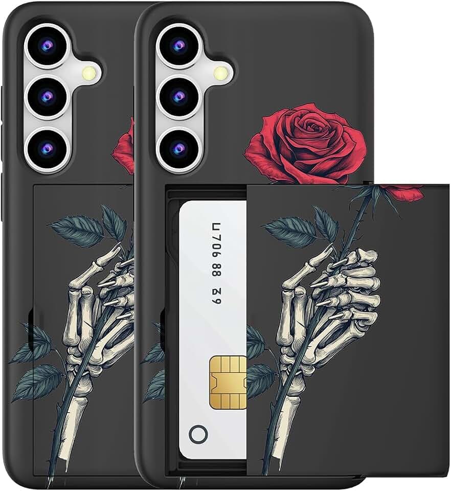 for Samsung Galaxy S25+ Plus / S24+ Plus Case (Black Skeleton Skull)