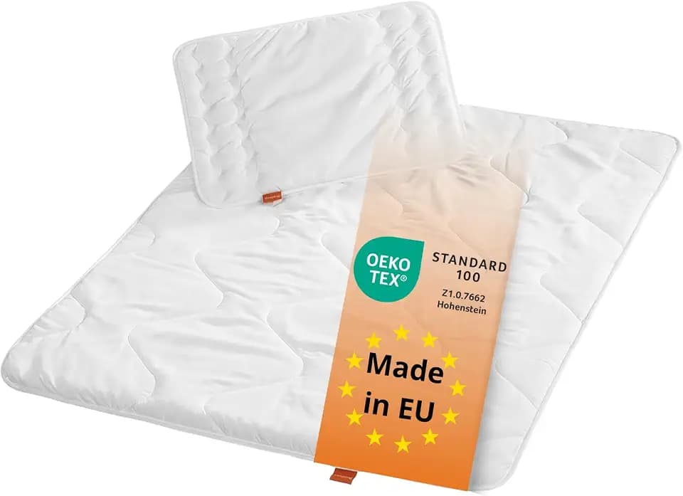 sleepling Kinderbettenset Ganzjahresdecke 100x135cm und Flachkissen 40x60cm