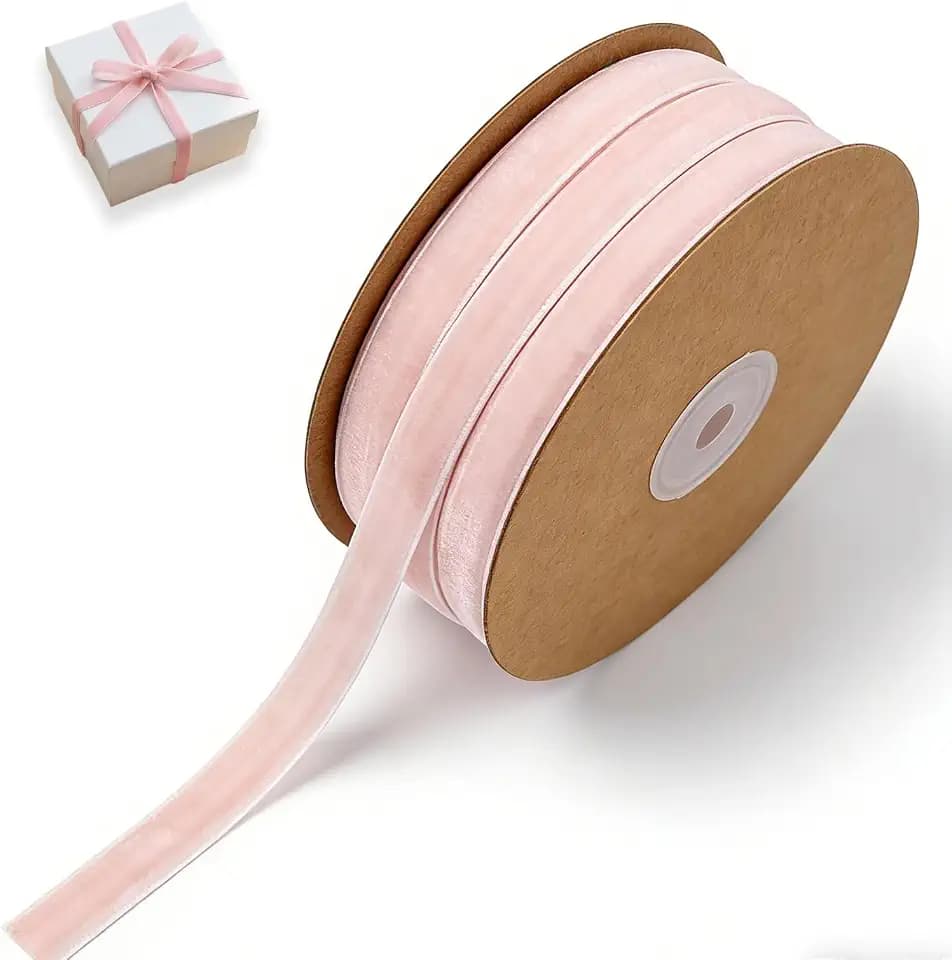 Samtband, klassisch, 20 m x 10 mm, Premium-Samtband mit Blumenmotiven, für Geschenkverpackung, Dekoration für Party/Hochzeit und zum Basteln