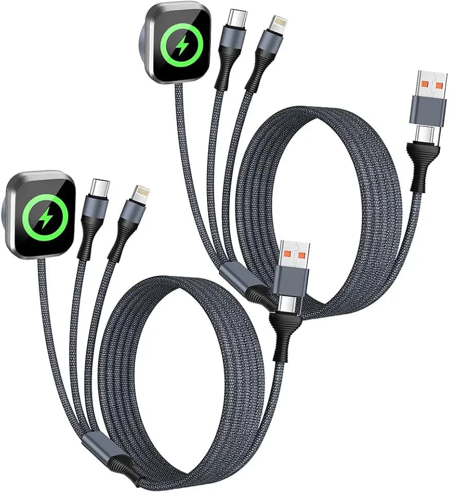 Travel Essentials 3in2 Multi Charging Cable for iPhone Watch Charger,2PC5FT