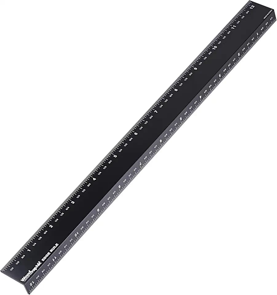Edge Rule 12 Inch – CNC Aluminum Precision Layout and Marking Tool for Woodworking, Joinery, Cabinetmaking, and Edge Referencing on Straight Cuts