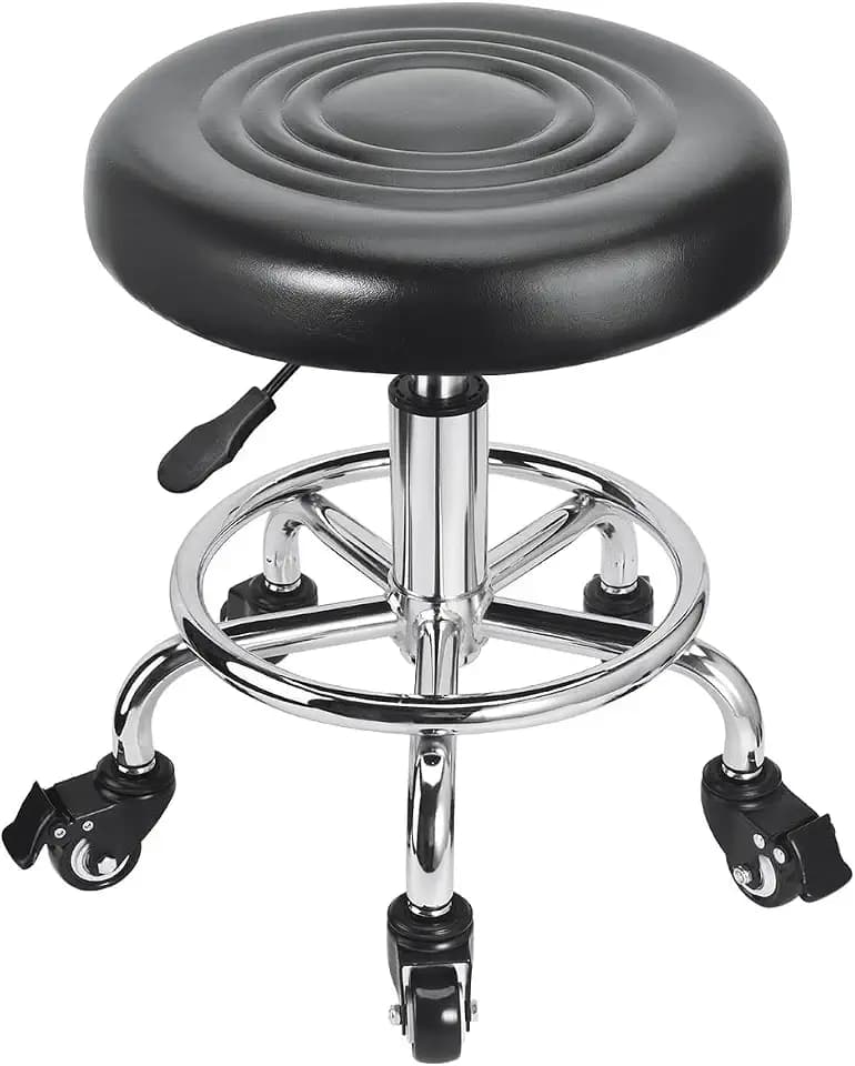 JOSTZHXIN Low Height Rolling Stool Height Adjustable Low Roller Seat, Swivel Small Chair Mechanic Stool, Short Stools for Home Office Garage Shop (Style 1)