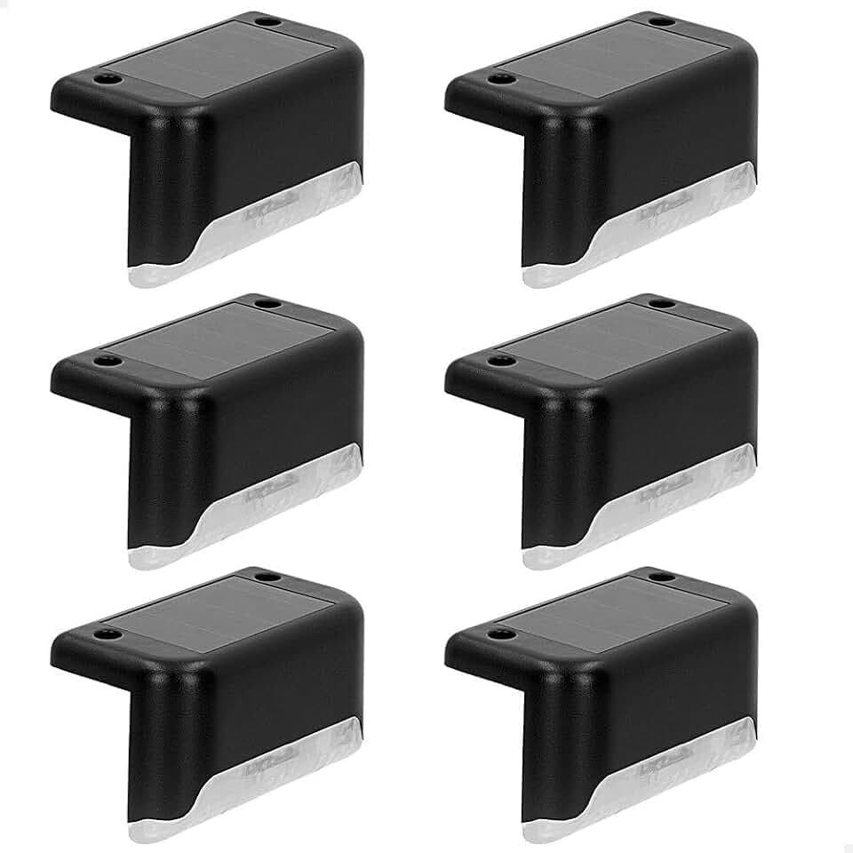 AKTIVE 61560-6er-Pack Solarlampen mit warmem Licht, Dauerlicht für 6 bis 8 Stunden, wasserdicht, Solar-Straßenlaternen, LED-Solarleuchten für den Außenbereich, für Treppen, Geländer und Wände
