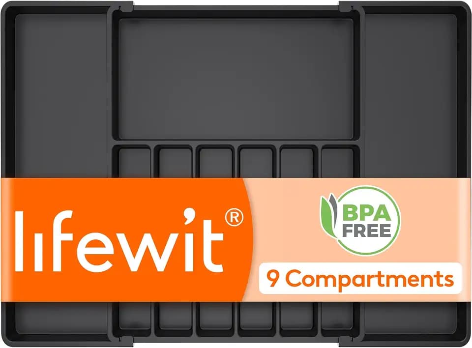 Lifewit Extra Large Silverware Drawer Organizer, Expandable Utensil Tray