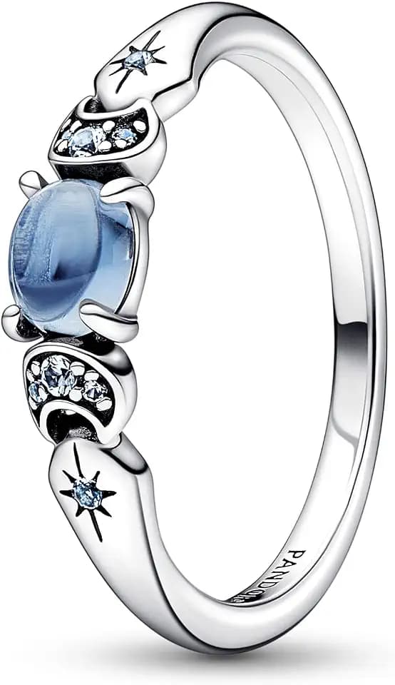 Pandora Disney Aladdin Ring Jasmin, Sterlingsilber, mit eisblauem Kristall und mondlichtblauem Kristall