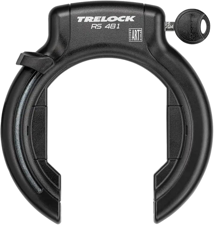 TRELOCK Rahmenschloss RS 481 Naz – Für extra breite Reifen – 92 mm Durchlauf – Einsteckketten kompatibel – Schlüssel Nicht abziehbar