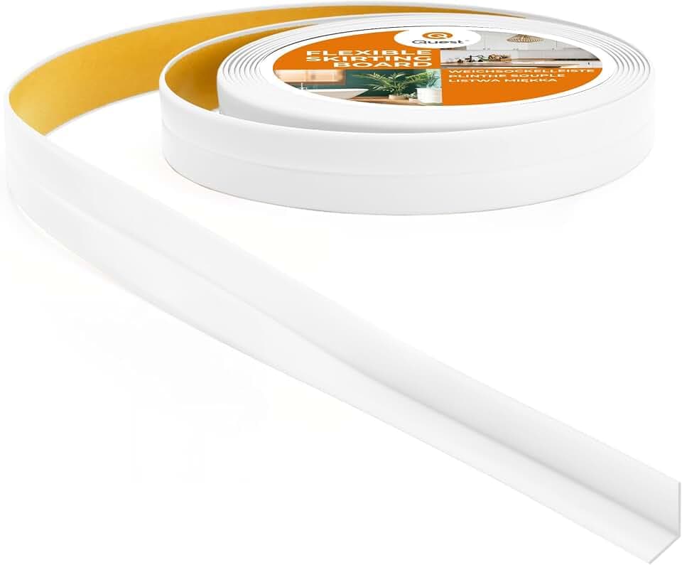 Quest Weichsockelleiste PVC 10x10 mm selbstklebend - Weiß, 5 m