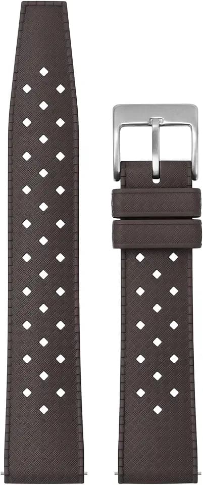 Fkm Gummi Uhrenarmband 20/22mm, Wasserdichte Tropisch Weiche Edelstahlschnalle, Schnellverschluss Uhrenarmband, Atmungsaktive Armbanduhrenarmbänder 2 Fixierschlaufen, Taucherarmbänder für Männer Fraue