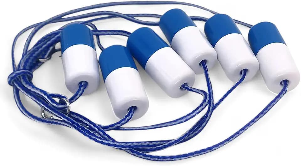 FibroPool Pool Safety Rope - Floats Divider - 18 ft - Polyethylene