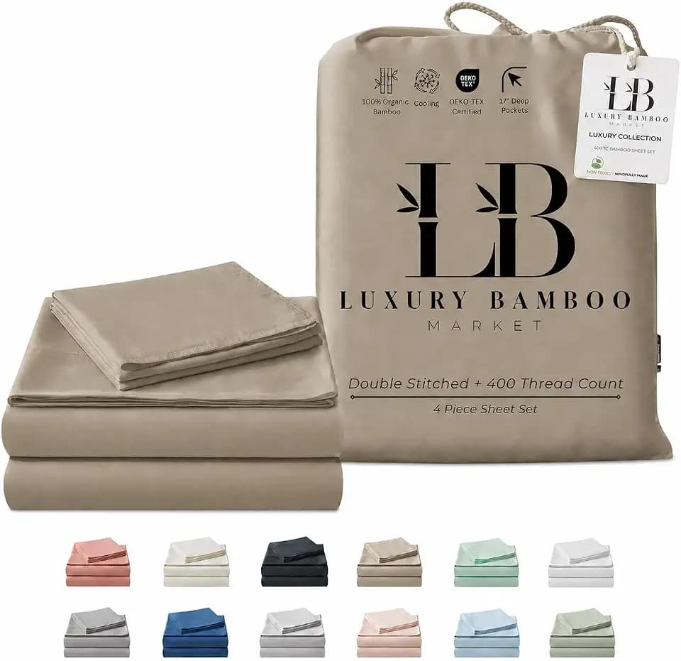 King Size Sheet Set | Organically Grown | Ultra Soft & Cooling |100% Viscose | 17" Deep Pocket [Cocoa]