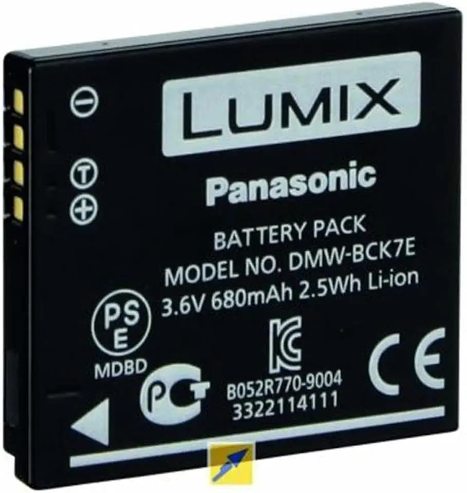 Panasonic LUMIX DMW-BCK7E Li-Ion Akku (geeignet für LUMIX Kameras wie FT30, FT25, FT20, SZ7, SZ1, FS45, FS40, FS37, FS35, FS18, FS16), Schwarz