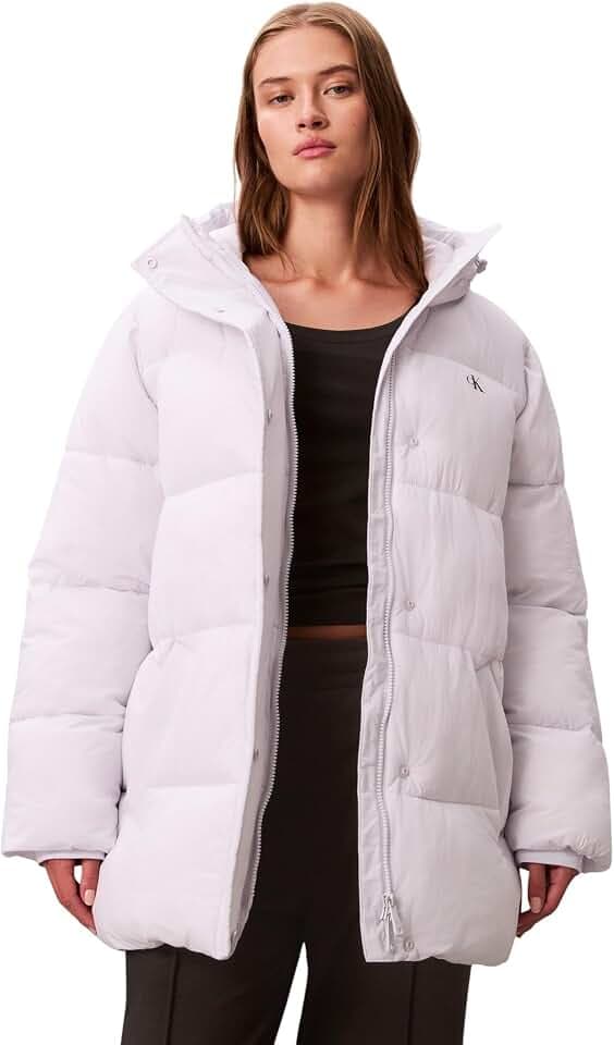 Calvin Klein Damen Pufferjacke Belted Midweight mit Taillengürtel