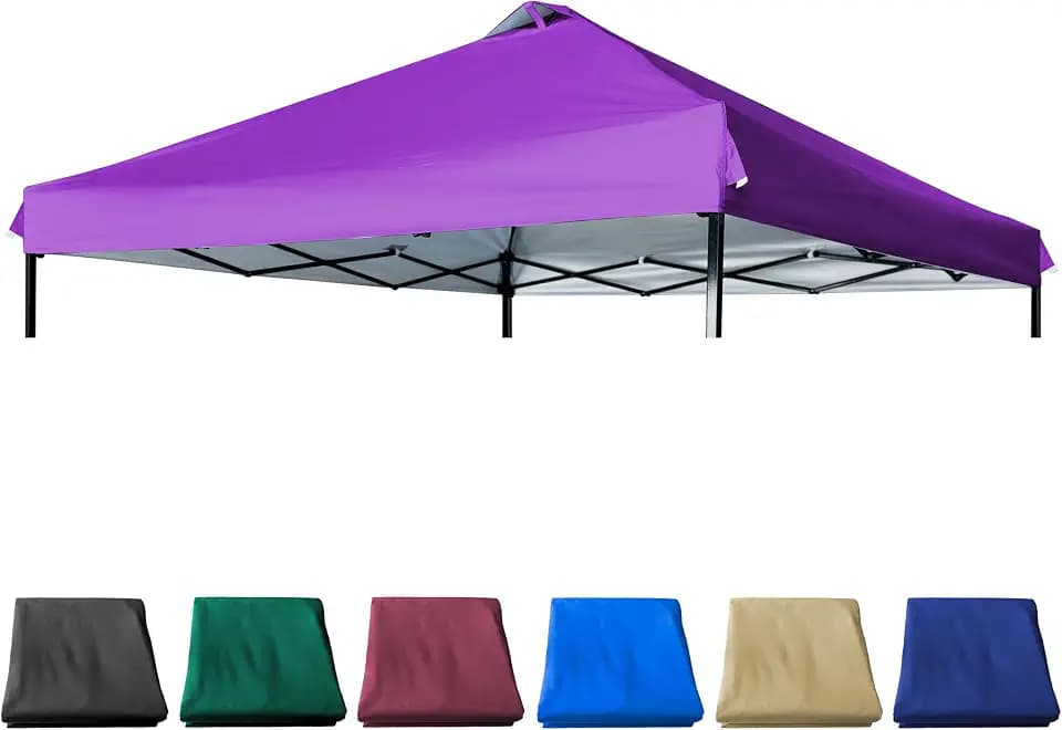 12x12 Canopy Replacement Top with Air Vent Silver Coated for Straight Leg Canopy Frame, (Purple)