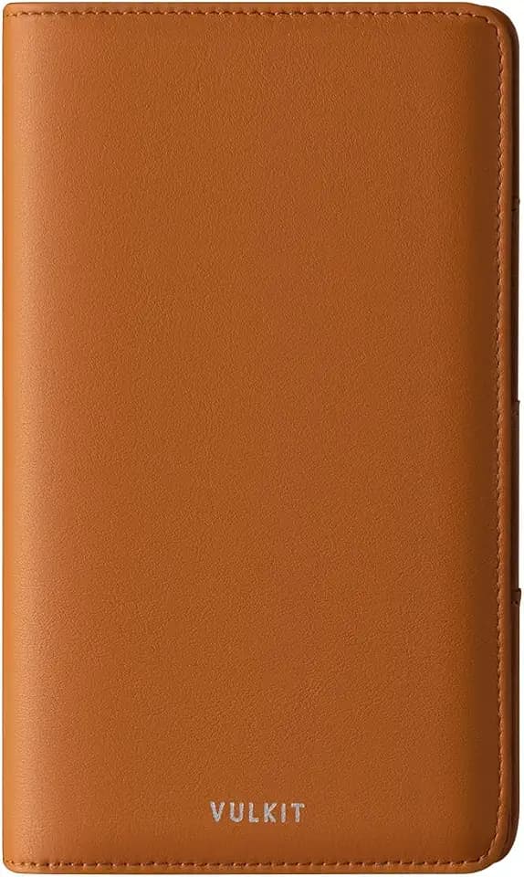 VULKIT Passport Holder Wallet Genuine Leather Top Grade RFID Blocking Travel Wallet for Men & Women