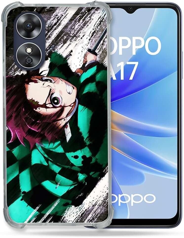 Verstärkte Schutzhülle für Oppo A17 Manga Demon Slayer Tanjiro