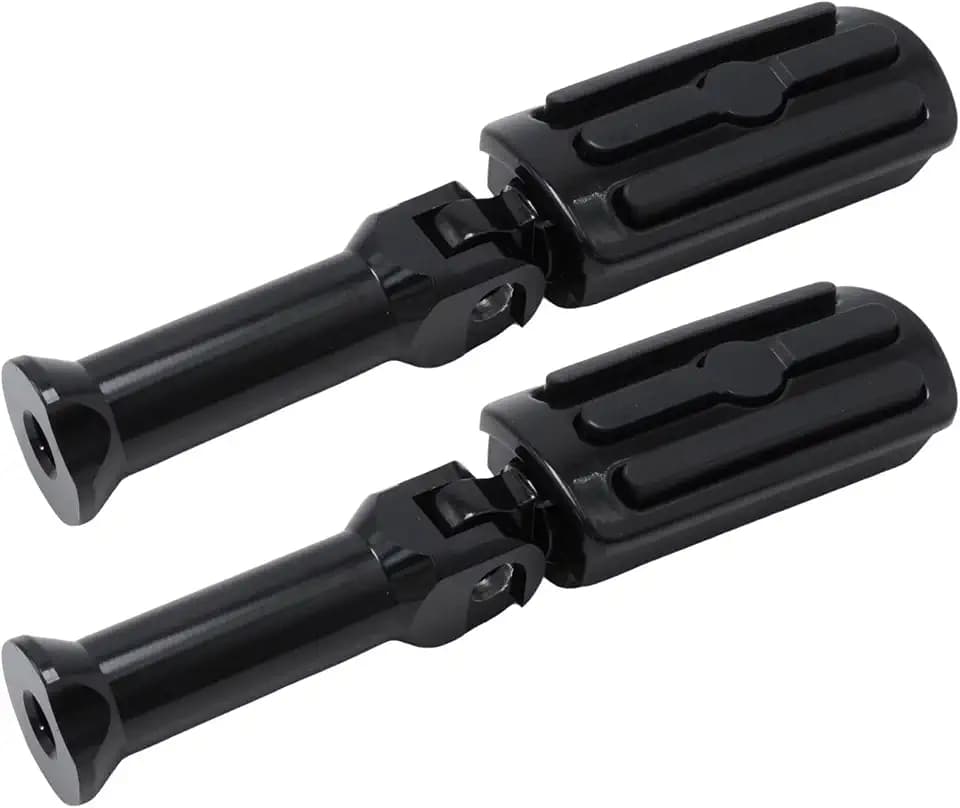 1 Pair Gloss Black Passenger Footpegs with Supports Mounting Hardware for Harley Softail Deluxe Fat Boy Heritage Sport Glide Softail Slim models 2018-2024 Motorcycle