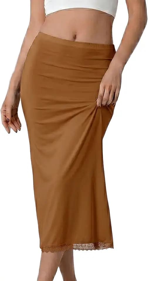 Women's Lace Trim Half Slip Skirt Extender for Under Dresses