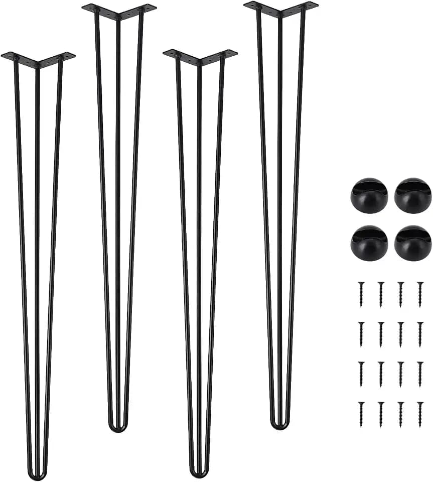 Acekool Heavy Duty Metal Table Legs 46 Inch - Sturdy Square Tube Design, Perfect for Coffee Tables, Durable Construction, Easy to Install, Set of 4 for Versatile Furniture Replacement