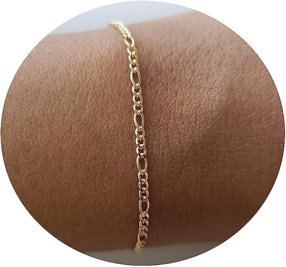 18K Gold Plated Pearl Beaded Cross Bracelets for Women Adjustable
