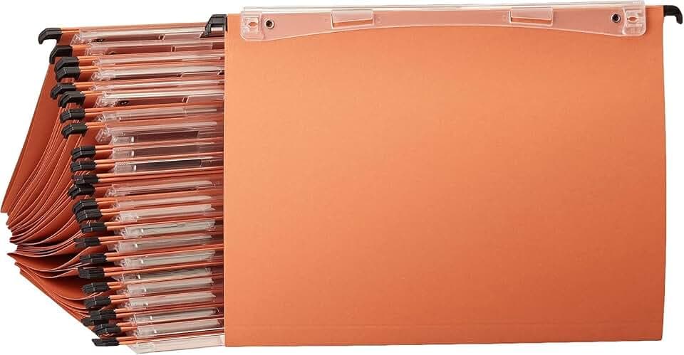 Esselte 10202 Orgarex Kori Set mit 25 vertikal hängenden Feilen V-Bottom A4-Tabs enthalten, orange, 34,5 x 24,5 cm
