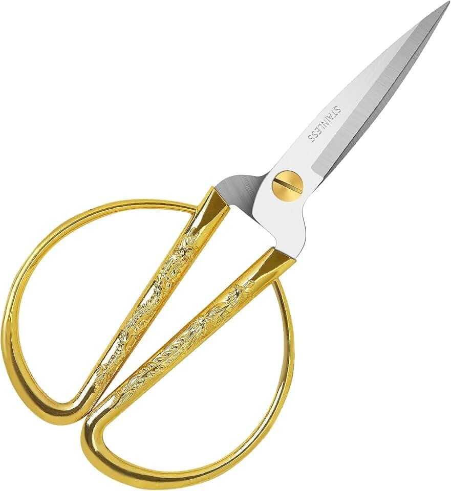 KUONIIY Schere, Spitz, Super Scharf, Präziser Schnitt, Großer Griff, Länge 17cm