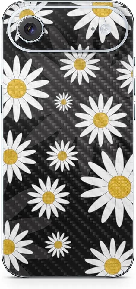 Carbon Fiber Phone Skin Compatible with Apple iPhone Air - Daisies - Premium 3M Vinyl Protective Wrap Decal Cover - Easy to Apply | Crafted in The USA by MightySkins
