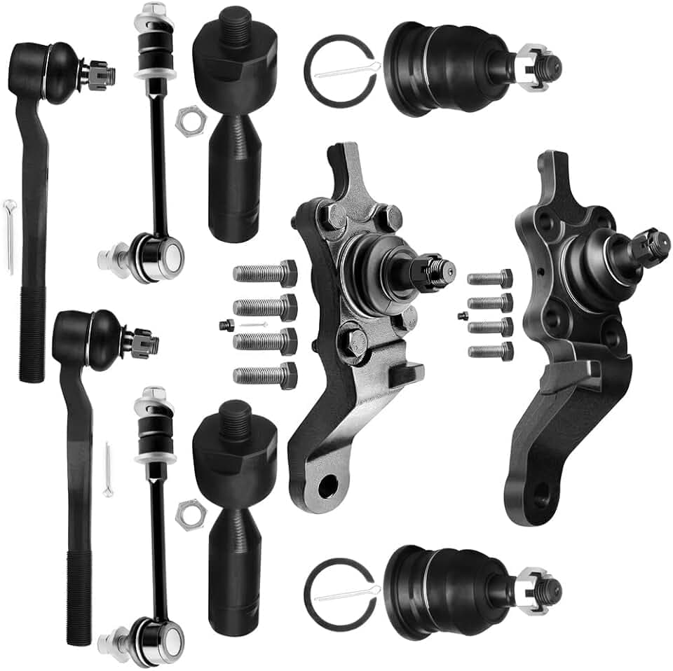 SCITOO 10pcs Front Suspension Kit Inner Outer Tie Rod End Sway Bar Link Upper Lower Ball Joint Fit 1996-2002 For Toyota For 4runner