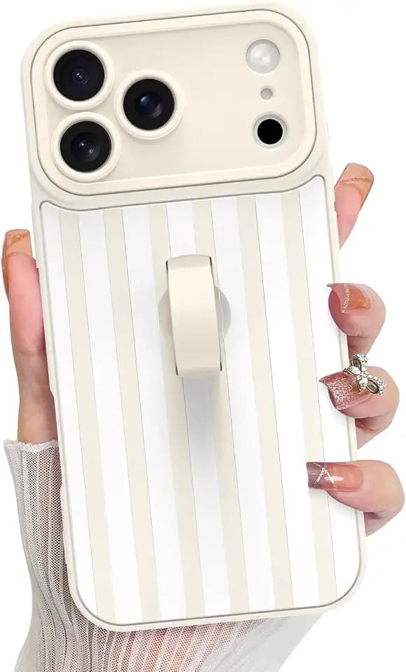 KANGHAR Compatible with iPhone 17 Pro Max Case 2025 Stripes -White