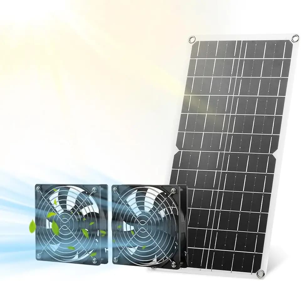 Solar Ventilator, 15W Wetterfester Solarpanel Ventilator mit DC Fan für kleine Hühnerställe, Gewächshäuser, Schuppen, Haustier Häuser, Fenster Auspuff