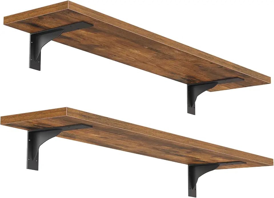 HOOBRO Floating Shelves for Wall, 23.6" Wall Mounted Shelves Set of 2