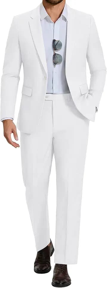 COOFANDY Men's Suits Regular Fit 2 Piece Dress Suit Blazer and Pants Set