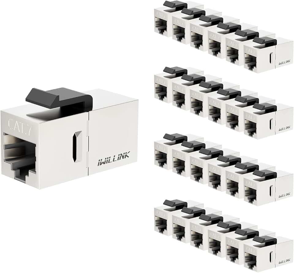 iwillink 10Gbps Cat7 Kupplung RJ45 geschirmt, Keystone Buchse, 25 Stück