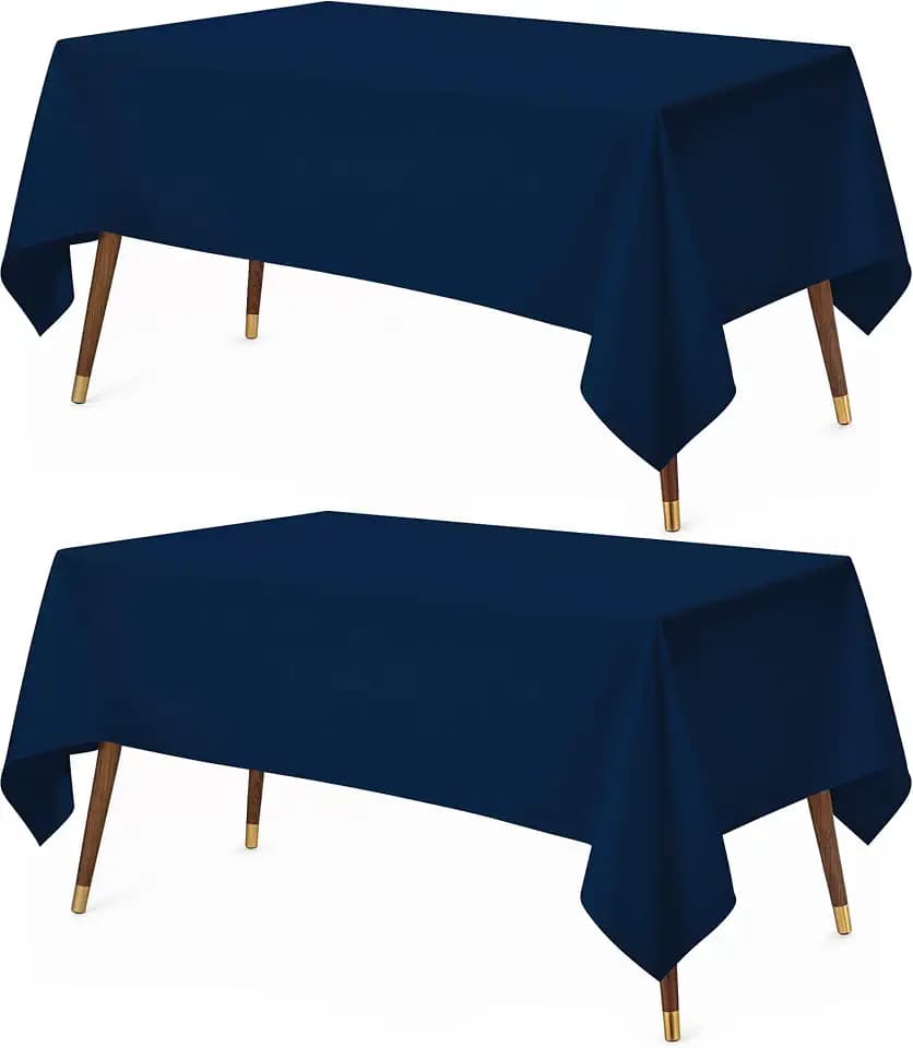 Utopia Kitchen Rectangle Table Cloth 2 Pack [60x102 Inches, Navy Blue]