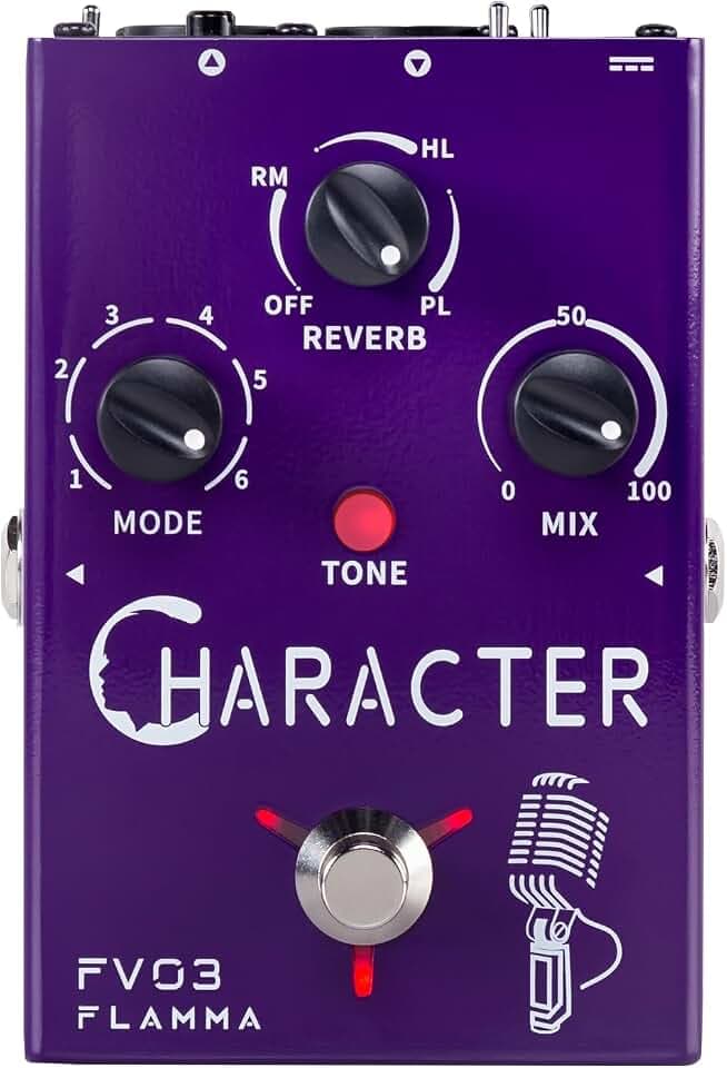 FLAMMA FV03 Vocal Effects Pedal Voice Processor Vocal Amplifier Stompbox Voice Changing Sounds Like Robot Male Female Baby with Delay Reverb Effects for Polishing Up Vocals Includes Guitar Playing