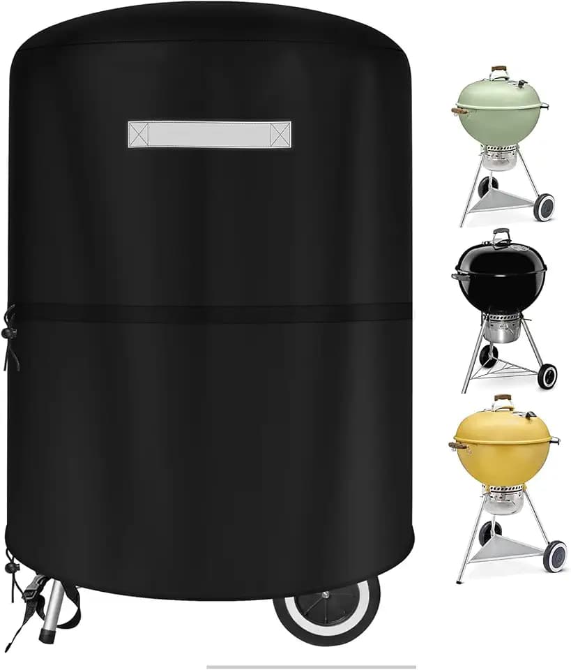 Grill Cover for Weber 22 Inch Charcoal Kettle- Waterproof BBQ Cover for Weber Char-Broil 22 Inch Charcoal Kettle Grills, Barbecue Kettle Grills Cover for Outdoor Grills, Fits 22" Webers Kettle Grills