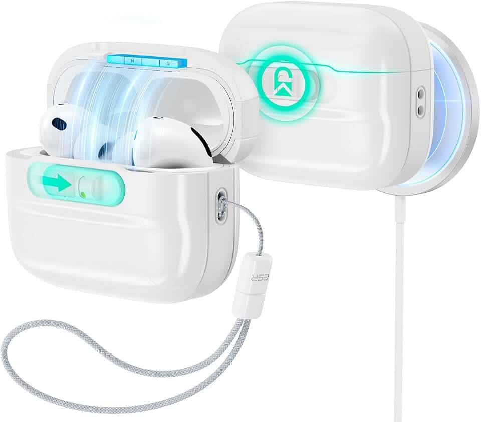 ESR Hülle für AirPods Pro 3, MagSafe-kompatibel, Fallschutz, Weiß