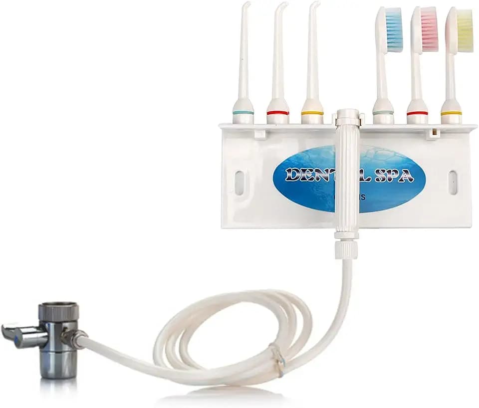 Water Flosser for Family Use 3 Jet Tips & 3 Toothbrush for Faucet & Shower, Oral Irrigator Non-Electric Safety , Dental Oral Care Tooth Cleaning