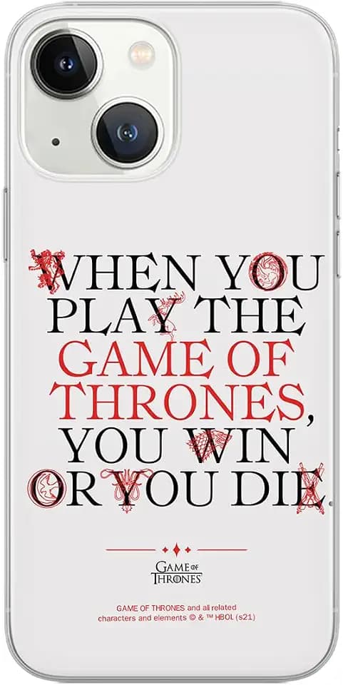 ERT GROUP Handyhülle für iPhone 13 Mini Original und offiziell Lizenziertes Game of Thrones Muster 009 Grey, optimal an die Form des Handy angepasst, hülle aus TPU